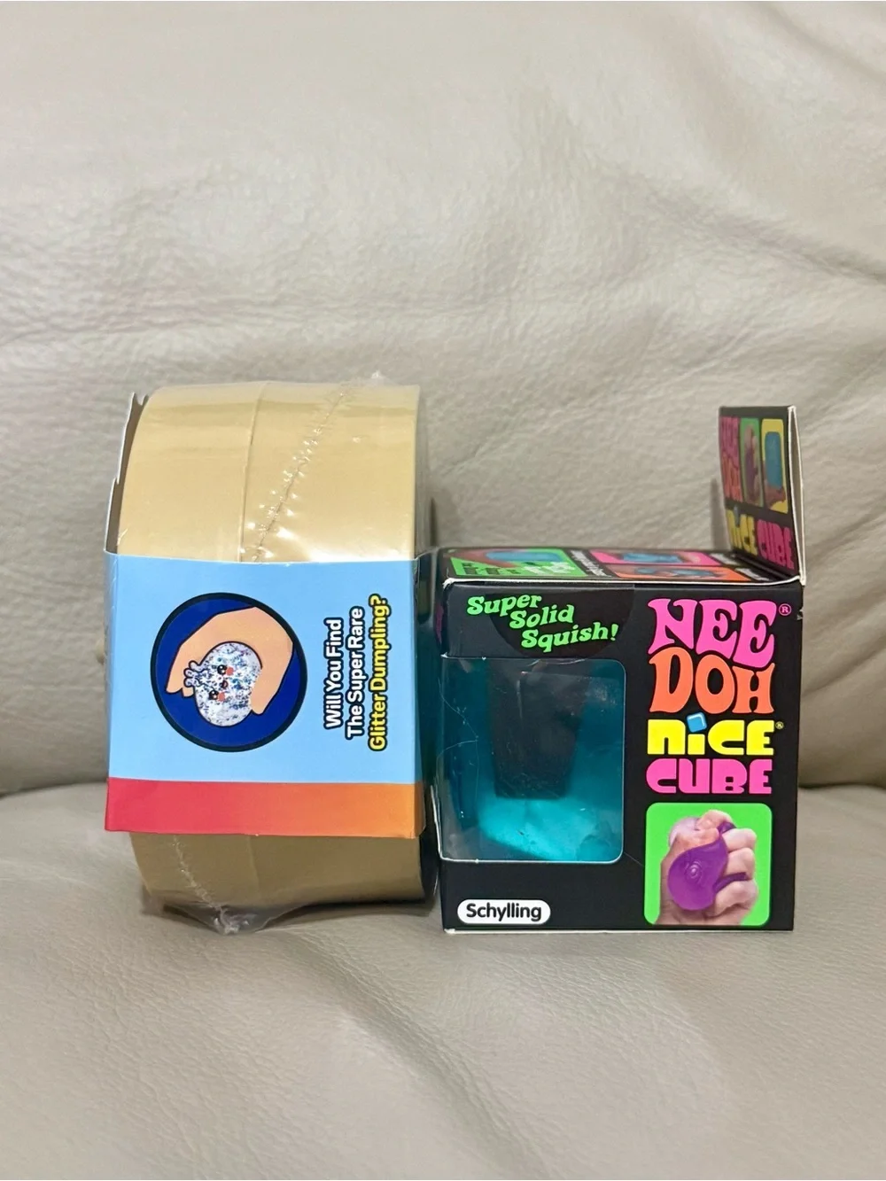 NeeDoh BLUE Nice Cube & RMS Crazy Fun Mystery Dumpling Glitter Edition Sealed!